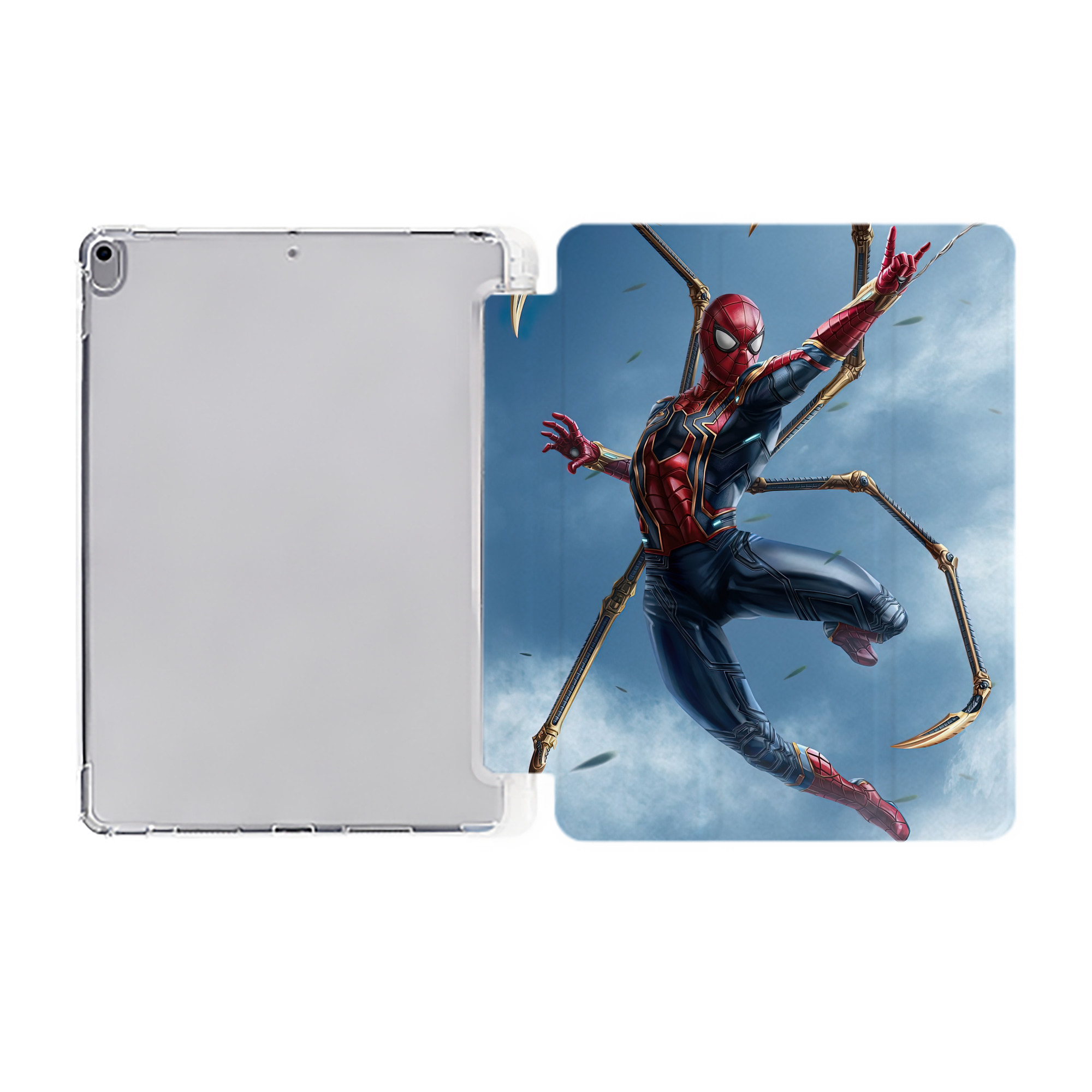 （画像用） Spider Man スパイダーマン IPad ケース ペン収納付き 三つ折りスタンド PUレザー×シリコン 対応機種9.5/10.5/10.9インチ